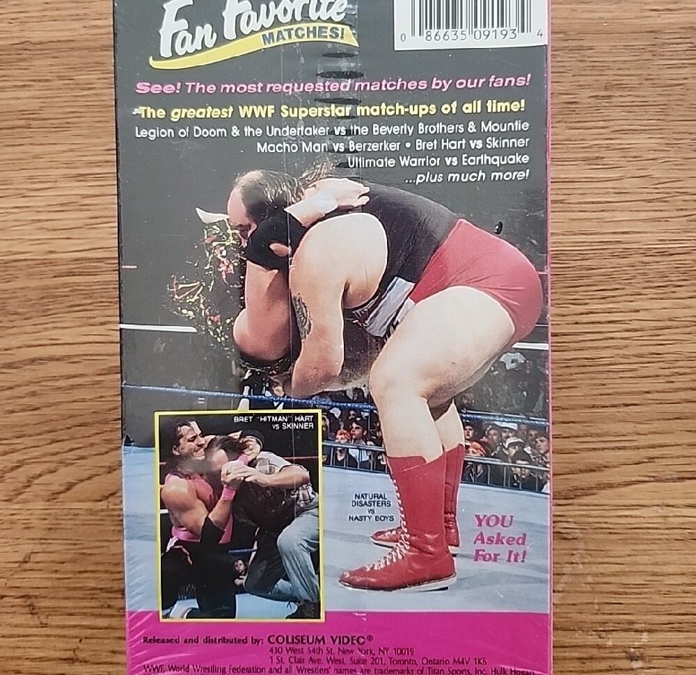 WWE Fan Favorite Matches VHS - Featuring Undertaker Bret Hart LOD - Picture 3 of 5